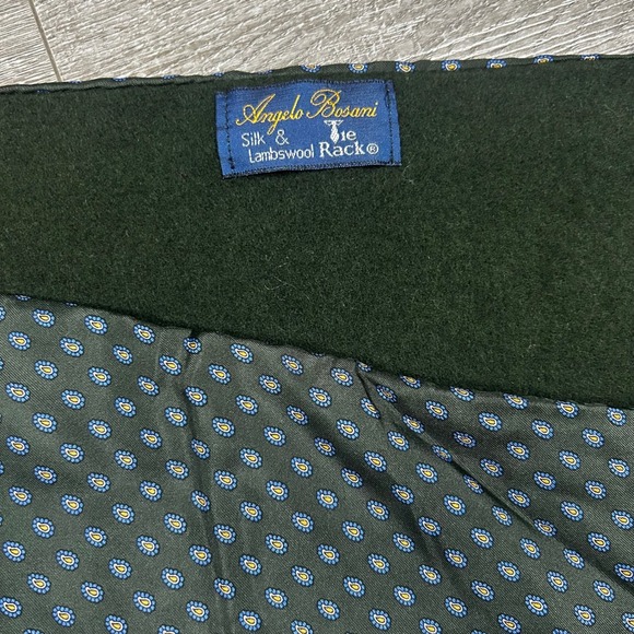 Angelo Bosani Silk Lambswool Scarf Dapper Polka Dot Pattern Green - Picture 2 of 6